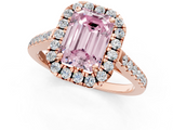 Rose gold Fancy Pink Emerald  Halo Pavé Diamond Engagement Ring with Four-Prong Setting_4