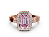 Rose gold Fancy Pink Emerald  Halo Pave Split Shank Prong Setting Ring_93