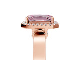 Rose gold Fancy Pink Emerald  Halo Pave Split Shank Prong Setting Ring_98