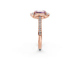 Rose gold Fancy Pink Emerald  Halo Round Diamond Pave Band with Four-Prong Setting_40