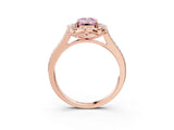 Rose gold Fancy Pink Emerald  Halo Round Diamond Pave Band with Four-Prong Setting_41