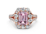 Rose gold Fancy Pink Emerald  Halo Split Shank Diamond Engagement Ring with Pave Band and Four-Prong Setting_54