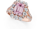 Rose gold Fancy Pink Emerald  Halo Split Shank Diamond Engagement Ring with Pave Band and Four-Prong Setting_55