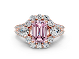 Rose gold Fancy Pink Emerald  Halo Split Shank Diamond Engagement Ring with Prong Setting_20