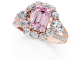 Rose gold Fancy Pink Emerald  Halo Split Shank Diamond Engagement Ring with Prong Setting_21