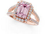 Rose gold Fancy Pink Emerald  Halo Split Shank Diamond Ring with Four-Prong Setting_33