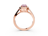 Rose gold Fancy Pink Emerald  Halo Split Shank Diamond Ring with Four-Prong Setting_35
