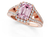 Rose gold Fancy Pink Emerald  Halo Split Shank Pave Diamond Ring with Four-Prong Setting_61