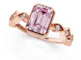 Rose gold Fancy Pink Emerald  Milgrain Marquise Diamond Twist Band Ring_64