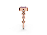 Rose gold Fancy Pink Emerald  Milgrain Marquise Diamond Twist Band Ring_65