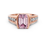 Rose gold Fancy Pink Emerald  Solitaire Bezel-Set Diamond Ring with Channel-Set Band_37