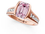 Rose gold Fancy Pink Emerald  Solitaire Bezel-Set Diamond Ring with Channel-Set Band_38