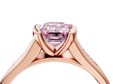 Rose gold Fancy Pink Emerald  Solitaire Bezel-Set Diamond Ring with Channel-Set Band_41