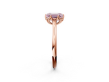 Rose gold Fancy Pink Emerald  Solitaire Cathedral Diamond Ring with Six-Prong Setting_19
