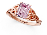 Rose gold Fancy Pink Emerald  Solitaire Celtic Knot Engagement Ring with Four-Prong Setting_76