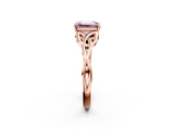 Rose gold Fancy Pink Emerald  Solitaire Celtic Knot Engagement Ring with Four-Prong Setting_77