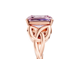 Rose gold Fancy Pink Emerald  Solitaire Celtic Knot Engagement Ring with Four-Prong Setting_80