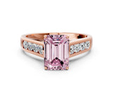 Rose gold Fancy Pink Emerald  Solitaire Channel-Set Diamond Engagement Ring with Four-Prong Setting_32
