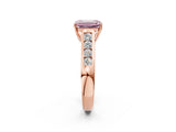 Rose gold Fancy Pink Emerald  Solitaire Channel-Set Diamond Engagement Ring with Four-Prong Setting_34