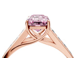 Rose gold Fancy Pink Emerald  Solitaire Channel-Set Diamond Engagement Ring with Four-Prong Setting_36