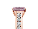 Rose gold Fancy Pink Emerald  Solitaire Channel-Set Diamond Engagement Ring with Four-Prong Setting_37