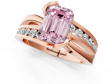 Rose gold Fancy Pink Emerald  Solitaire Channel-Set Split Shank Ring with Tension Prong Setting_4