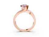 Rose gold Fancy Pink Emerald  Solitaire Channel-Set Split Shank Ring with Tension Prong Setting_6