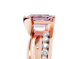 Rose gold Fancy Pink Emerald  Solitaire Channel-Set Split Shank Ring with Tension Prong Setting_8