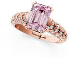 Rose gold Fancy Pink Emerald  Solitaire Chevron Pave Diamond Engagement Ring with Six-Prong Setting_4