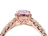 Rose gold Fancy Pink Emerald  Solitaire Chevron Pave Diamond Engagement Ring with Six-Prong Setting_7