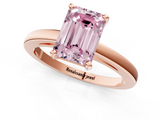 Rose gold Fancy Pink Emerald  Solitaire Diamond Engagement Ring with Four-Prong Setting on a Classic Band_4