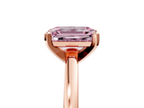 Rose gold Fancy Pink Emerald  Solitaire Diamond Engagement Ring with Four-Prong Setting on a Classic Band_8
