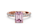 Rose gold Fancy Pink Emerald  Solitaire Diamond Pavé Band with Four-Prong Setting_28