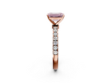 Rose gold Fancy Pink Emerald  Solitaire Diamond Pavé Band with Four-Prong Setting_30