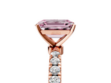 Rose gold Fancy Pink Emerald  Solitaire Diamond Pavé Band with Four-Prong Setting_33
