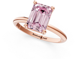 Rose gold Fancy Pink Emerald  Solitaire Diamond Ring with 4-Prong Setting on a Classic Band_4