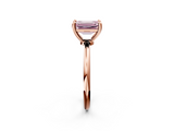 Rose gold Fancy Pink Emerald  Solitaire Diamond Ring with 4-Prong Setting on a Classic Band_5