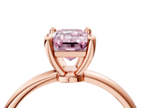 Rose gold Fancy Pink Emerald  Solitaire Diamond Ring with 4-Prong Setting on a Classic Band_7