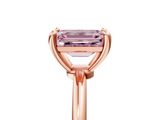 Rose gold Fancy Pink Emerald  Solitaire Diamond Ring with 4-Prong Setting on a Classic Band_8