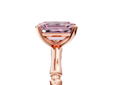 Rose gold Fancy Pink Emerald  Solitaire Diamond Ring with Bamboo Band and Four-Prong Setting_61