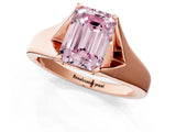 Rose gold Fancy Pink Emerald  Solitaire Diamond Ring with Cathedral Band and Four-Prong Setting_67