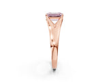 Rose gold Fancy Pink Emerald  Solitaire Diamond Ring with Cathedral Band and Four-Prong Setting_68