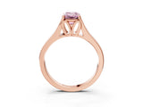 Rose gold Fancy Pink Emerald  Solitaire Diamond Ring with Cathedral Band and Four-Prong Setting_69