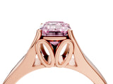 Rose gold Fancy Pink Emerald  Solitaire Diamond Ring with Cathedral Band and Four-Prong Setting_70