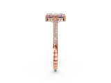 Rose gold Fancy Pink Emerald  Solitaire Diamond Ring with Channel Set Band and Bezel Prong Setting_58