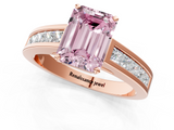 Rose gold Fancy Pink Emerald  Solitaire Diamond Ring with Channel-Set Band and Four-Prong Setting_4