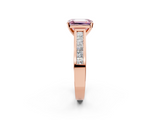 Rose gold Fancy Pink Emerald  Solitaire Diamond Ring with Channel-Set Band and Four-Prong Setting_5