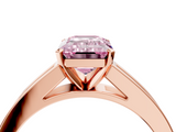 Rose gold Fancy Pink Emerald  Solitaire Diamond Ring with Channel-Set Band and Four-Prong Setting_7