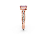 Rose gold Fancy Pink Emerald  Solitaire Diamond Ring with Channel Set Band and Six-Prong Setting_51