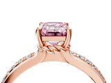 Rose gold Fancy Pink Emerald  Solitaire Diamond Ring with Channel Set Band and Six-Prong Setting_53